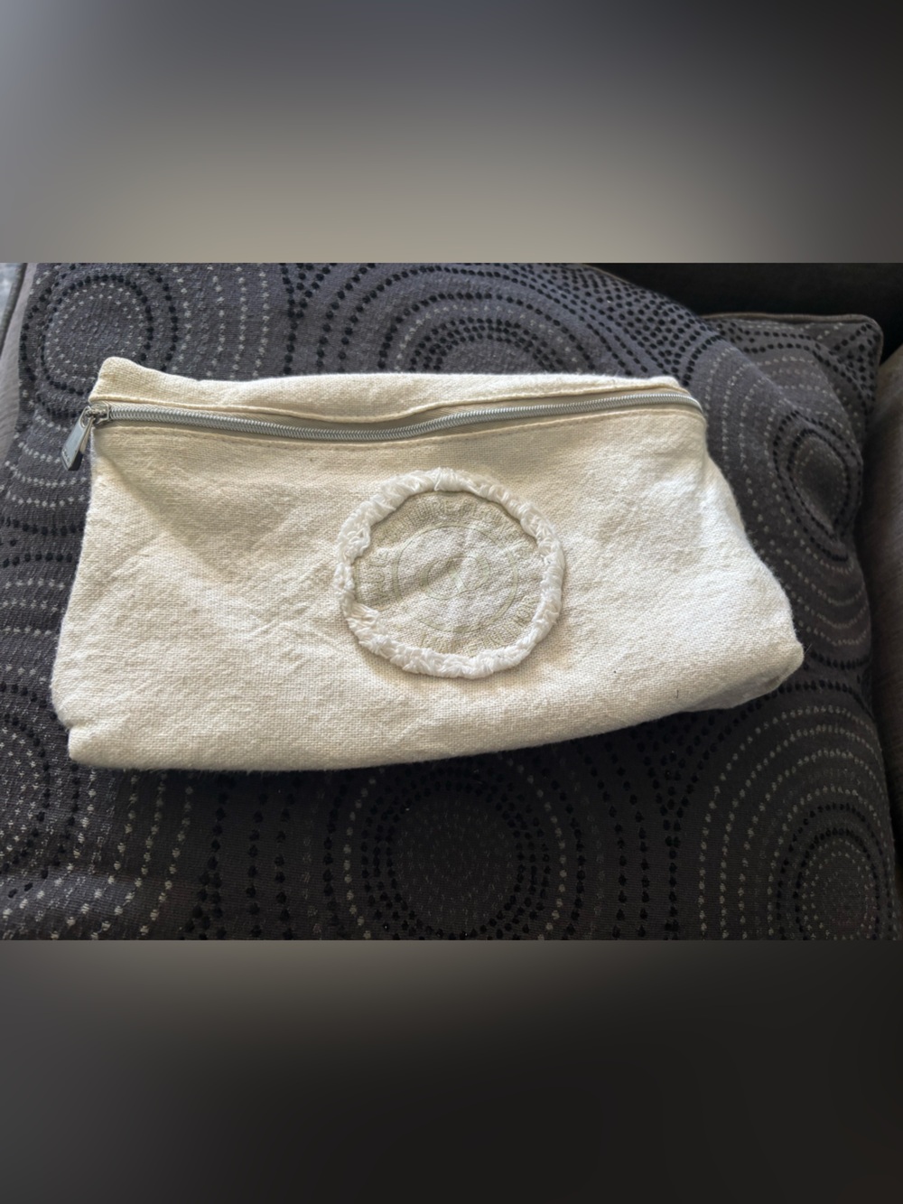 Dior Cream Zip-Top Cosmetic Pouch